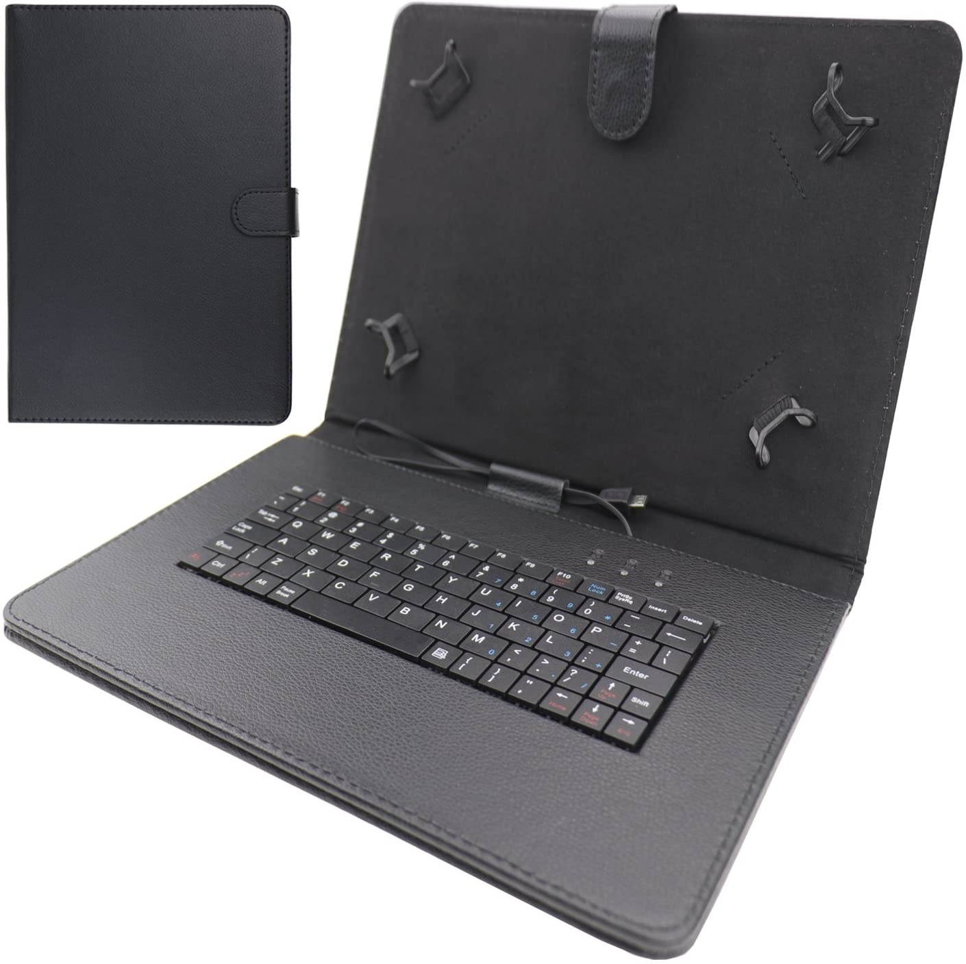 AKNICI Universal 10.1 Inch Type C Keyboard Cases for Dragon Touch Max10/VANKYO MatrixPad S10 S20/Pritom TronPad L10/TECLAST P20HD/LNMBBS P401/AOYODKG 10Keyboard Cover (Connection by USB Type C Cable)