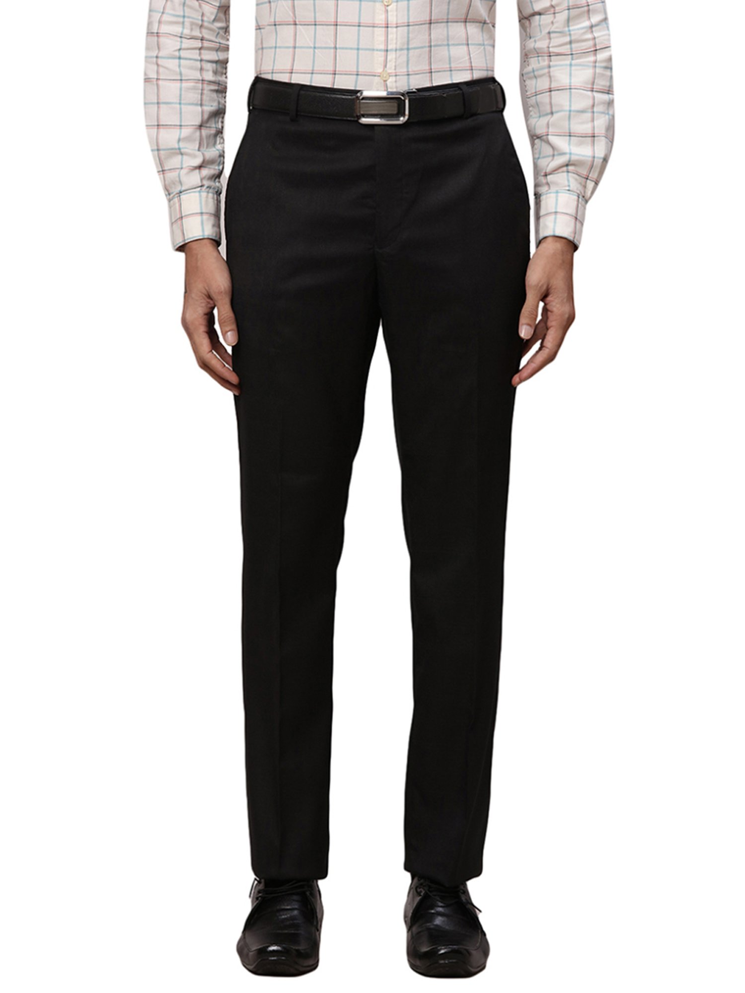 Park Avenue Black Regular Fit Trousers