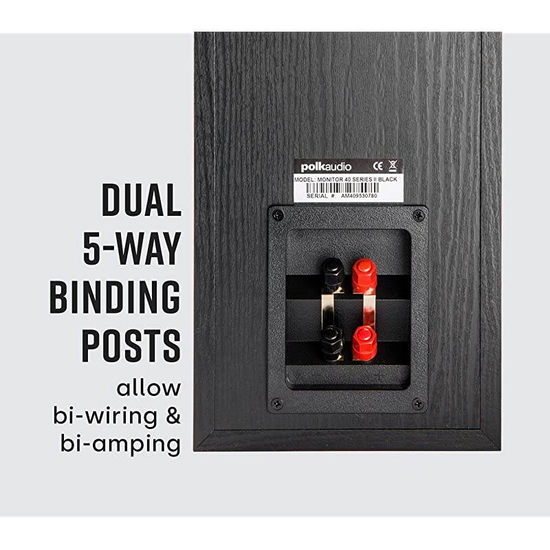 Monitor 40 Series II Bookshelf Speaker (Black, Pair) - Big Sound, High Performance | Perfect for Small or Medium Size Rooms