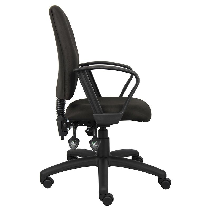 Multi-Function Fabric Task Chair with Loop Arms Black - Boss Office Products