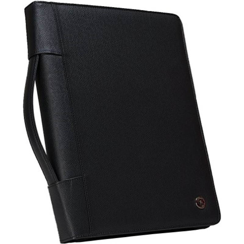caseit executive zippered padfolio with removable 3ring binder and letter size writing pad, black, pad40