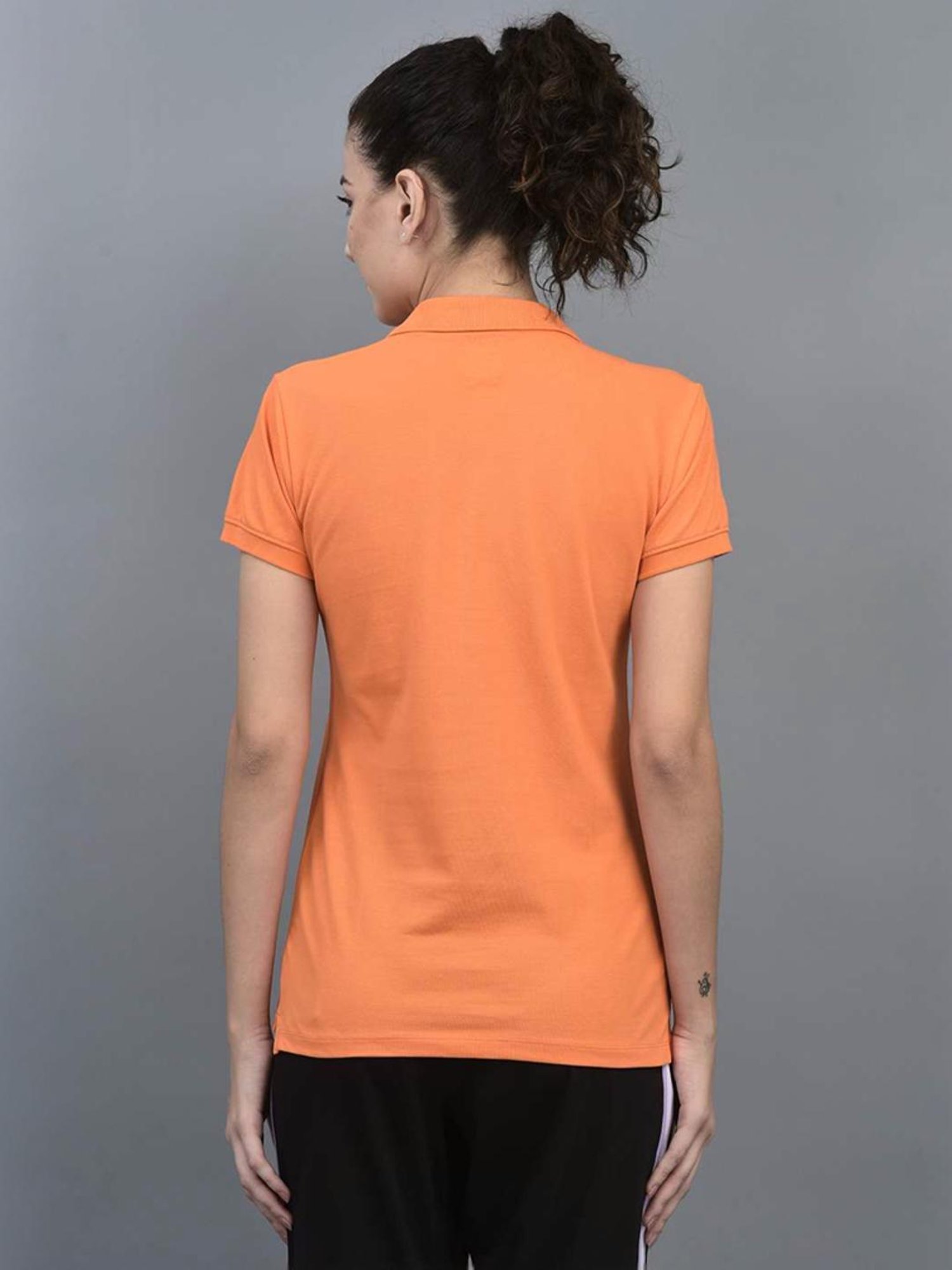 Dollar Orange Cotton Sports T-Shirt