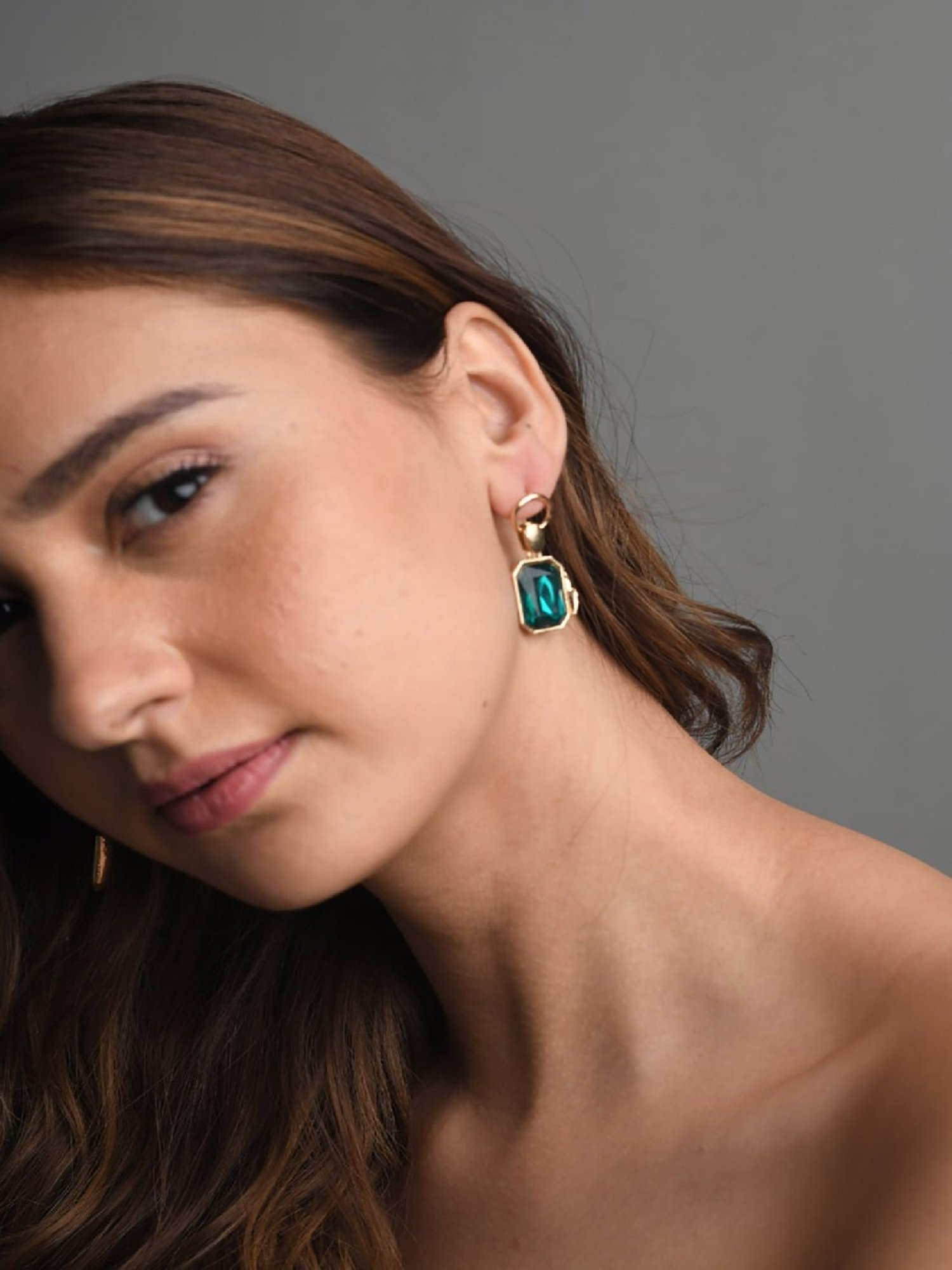 Jewelz Charming Green Topaz Earrings for Women