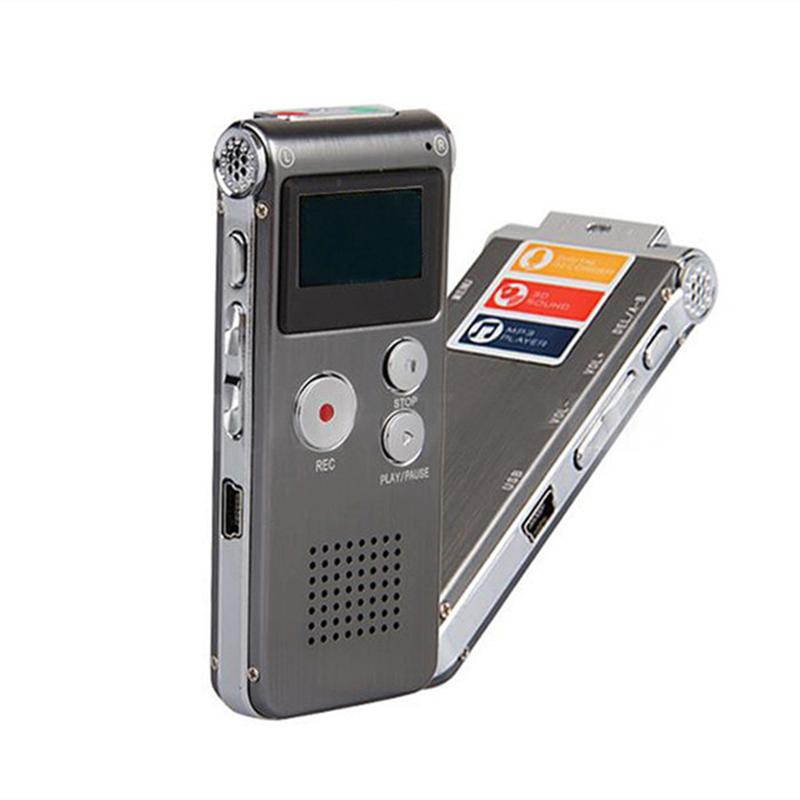 Iron Gray 8GB 13Hr Digital Audio/Sound/Voice Recorder Rechargeable Dictaphone MP3 Player