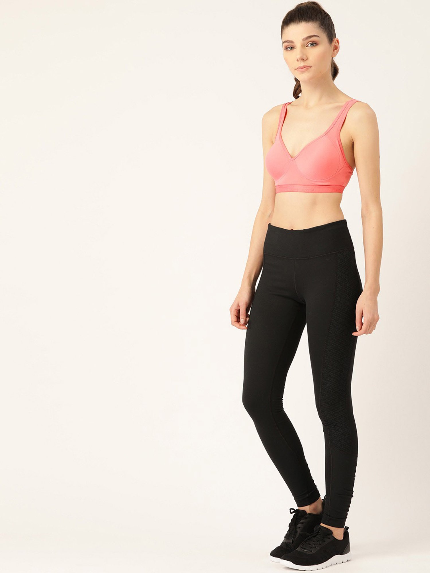 Lady Lyka Peach Non Wired Padded Sports Bra