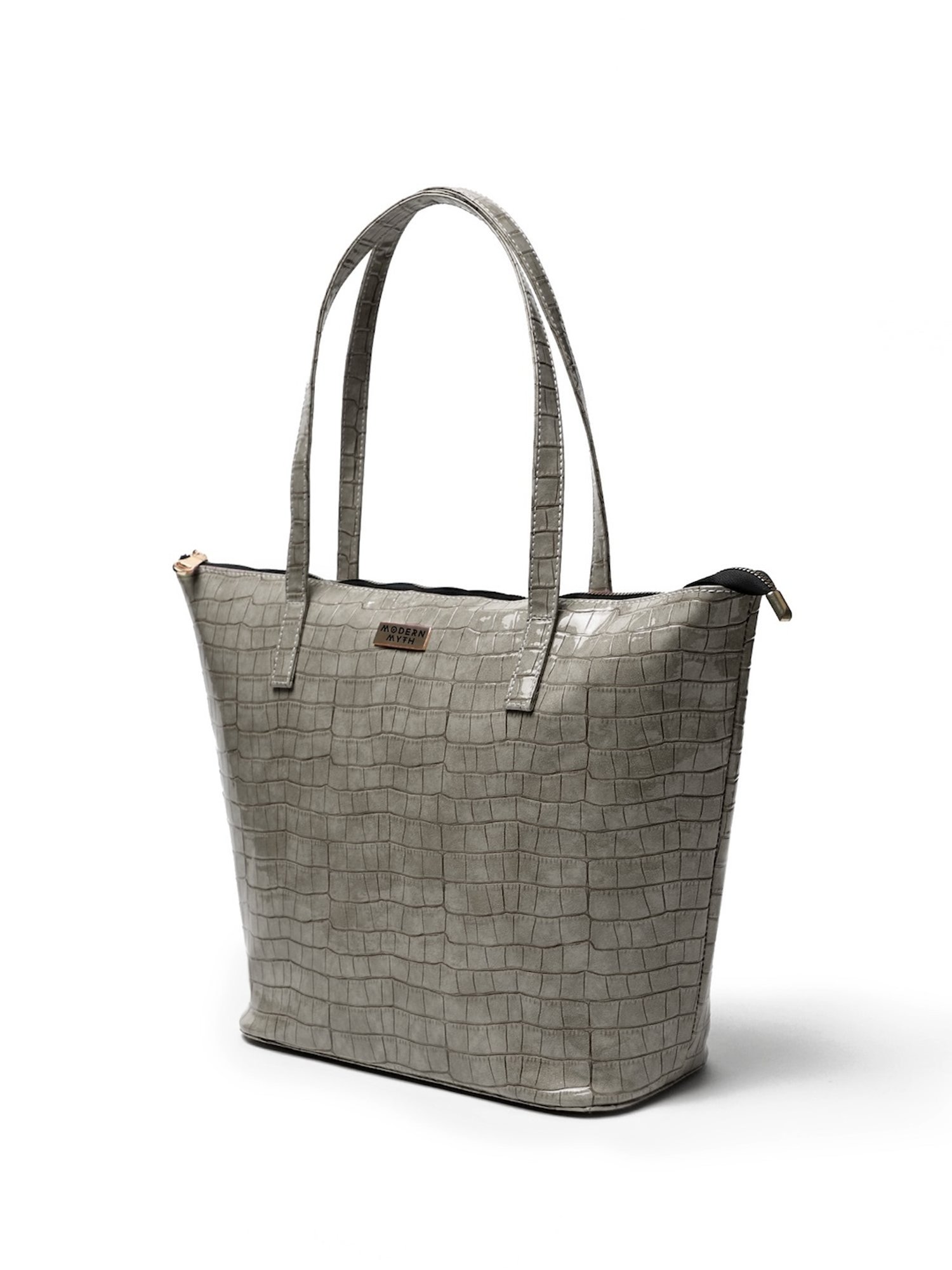 Modern Myth Epic Grey Textured Large Tote Bag