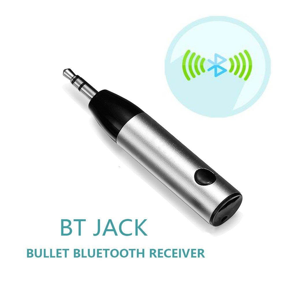 EIGIIS Wireless Bluetooth V4.1 Receiver Bullet Audio Adapter 3.5 mm AUX for Home Audio Music Streaming Sound System (Pink)