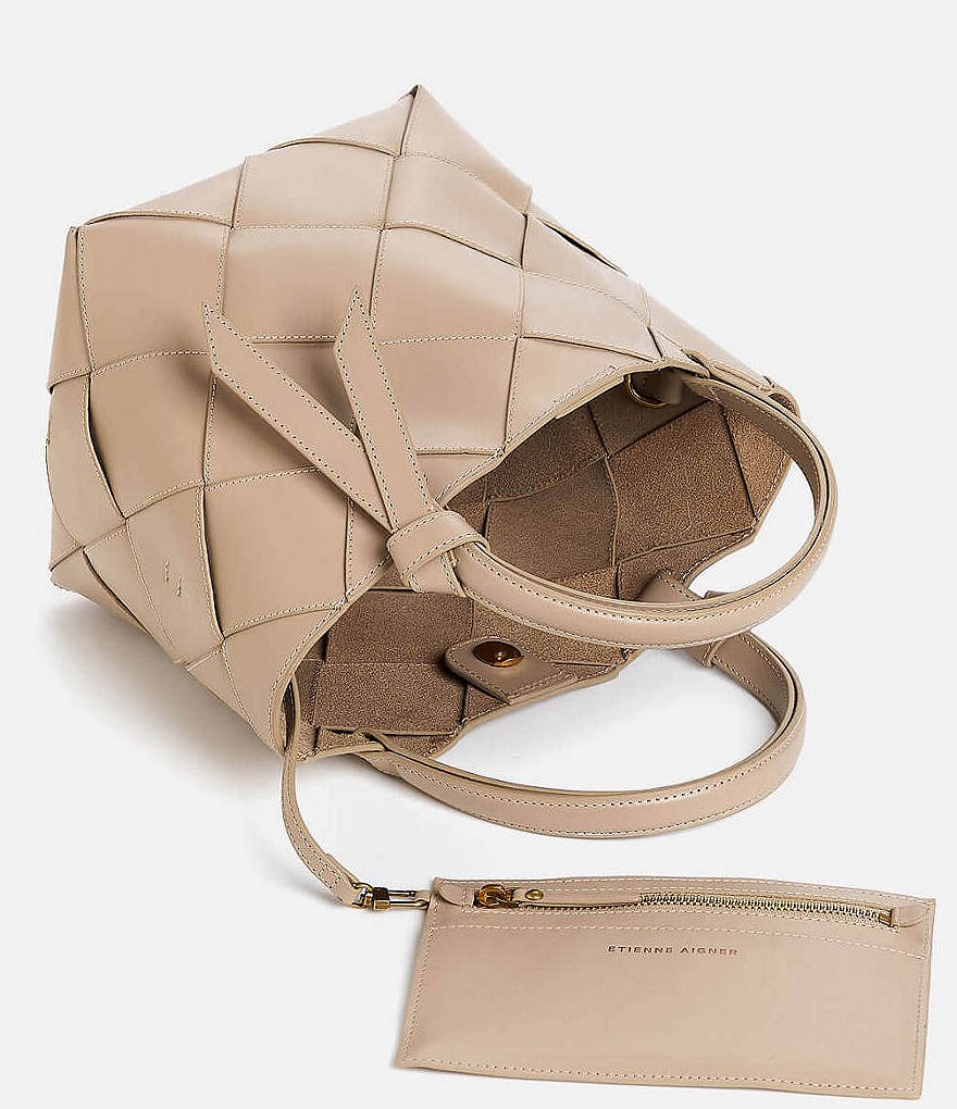 Etienne Aigner Ella Leather Woven Satchel Bag