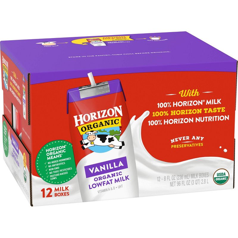 Horizon Organic Vanilla Lowfat Milk - 12ct