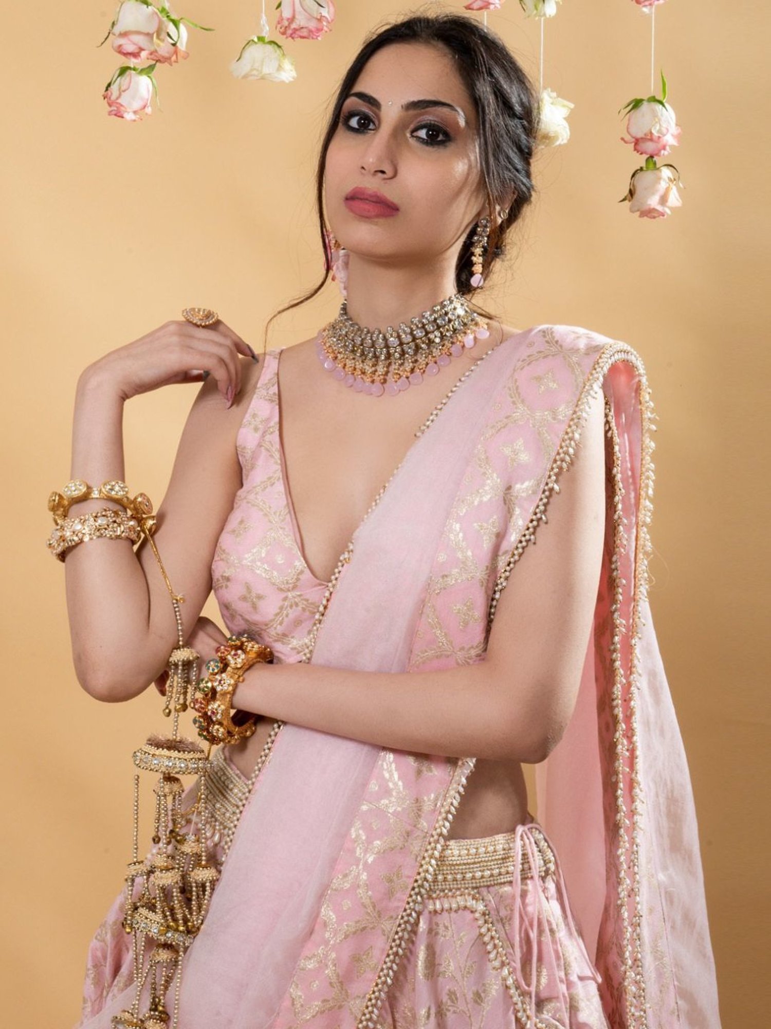 Monk and Mei Sitara Multi Chandini- Brocade Lehenga Set