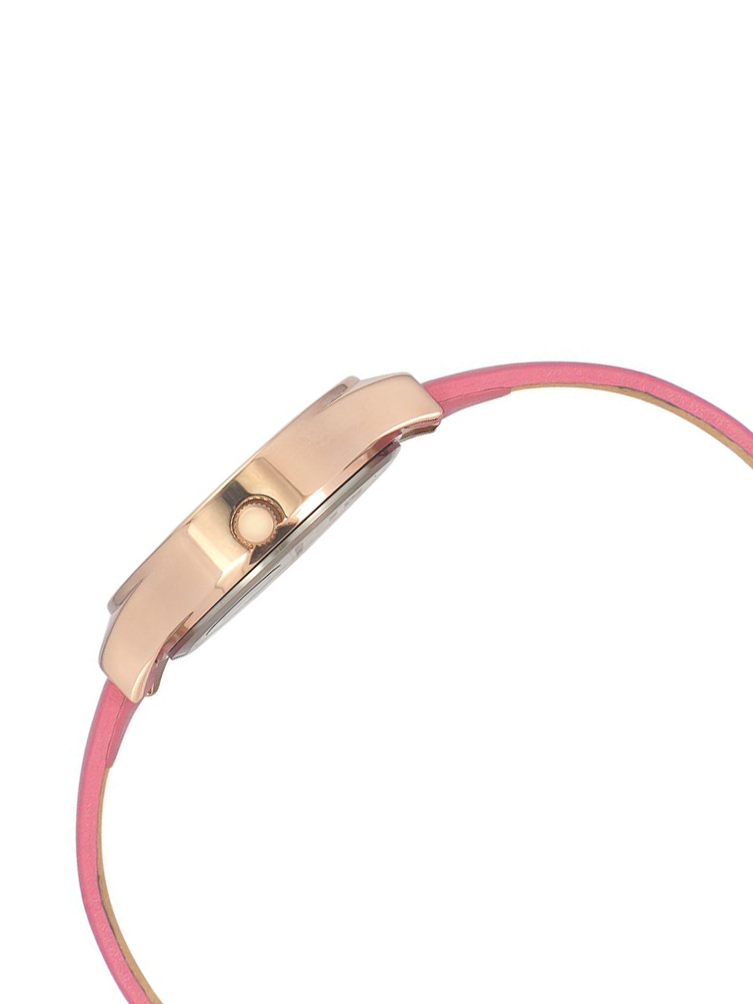 Helix By Timex Pink Round Dial Analog Leather Women Watch - TW049HL06