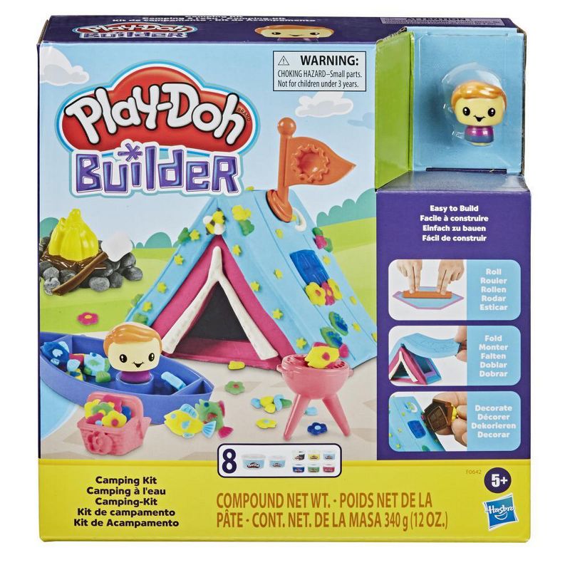 Play-Doh Builder Camping Kit Building Toy for Kids 5 Years and Up with 8 Cans of Non-Toxic Modeling Compound
