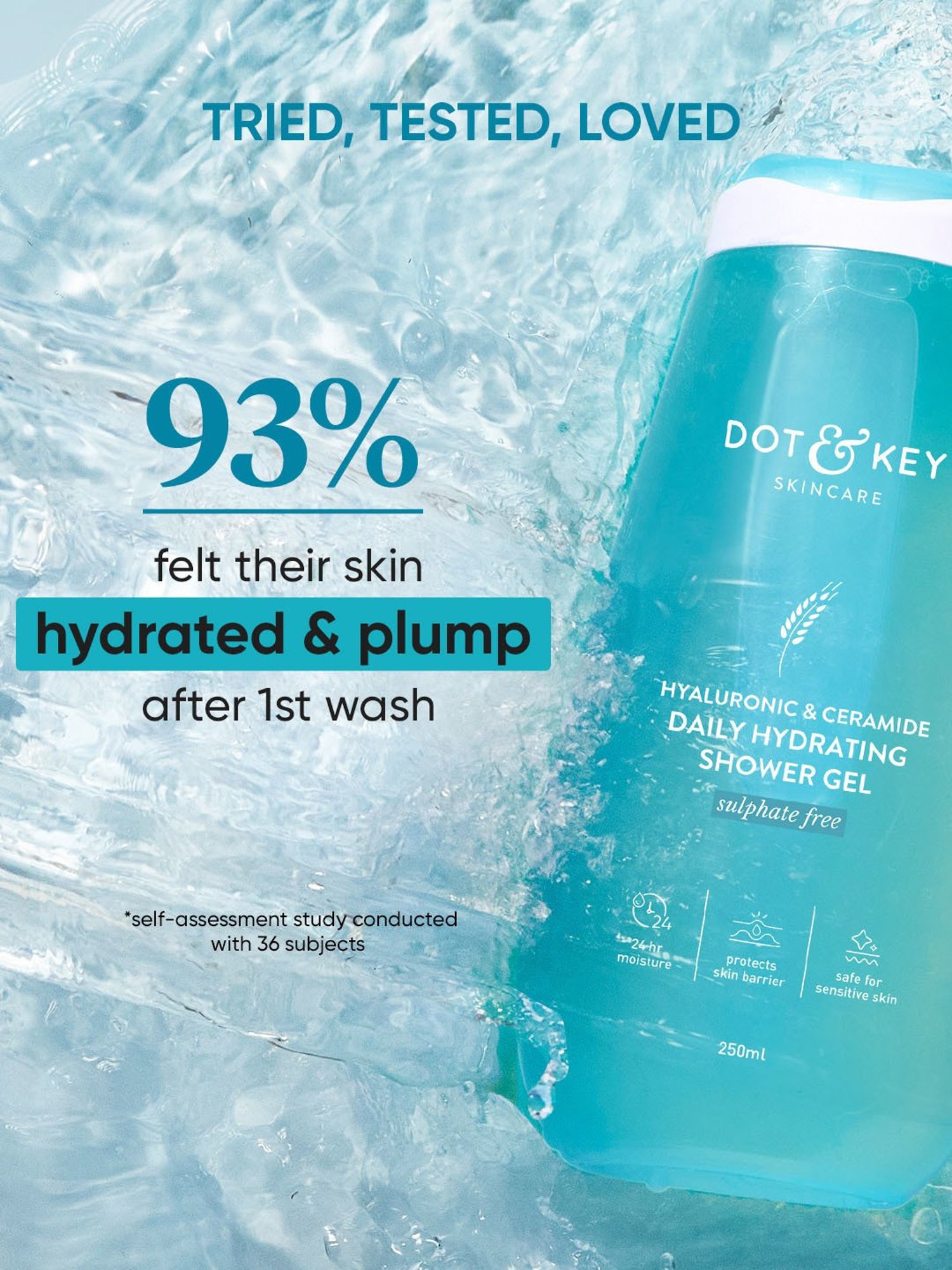 Dot & Key Hyaluronic & Ceramide Daily Hydrating Shower Gel - 250 ml