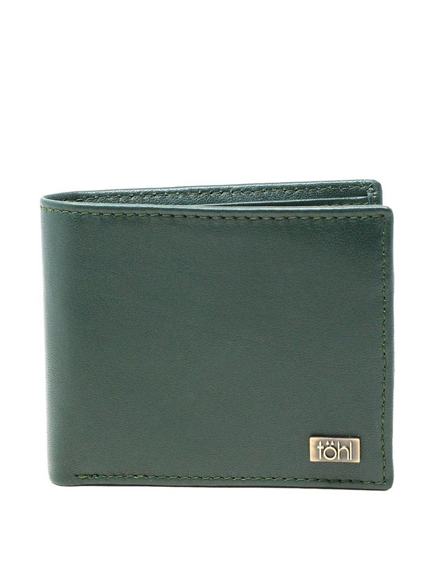Tohl Stafford Green Casual Leather Bi-Fold Wallet for Men