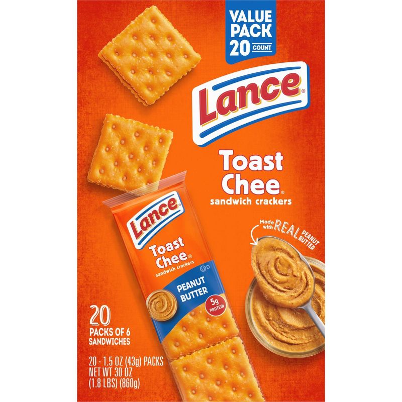 Lance Real Peanut Butter Toast Chee Cracker Sandwiches - 30.3oz - 20ct