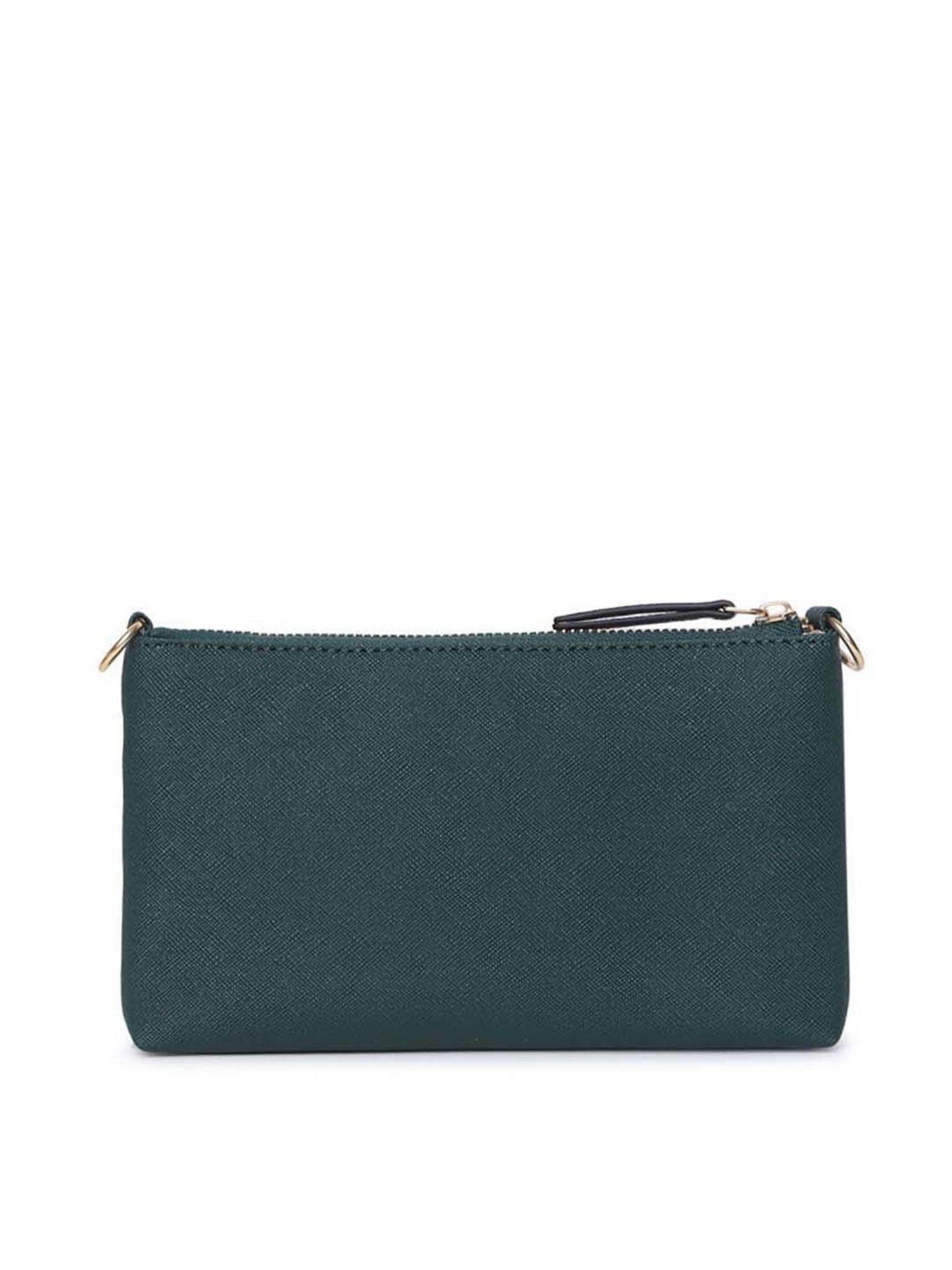 KLEIO Dark Green Solid Medium Shoulder Handbag