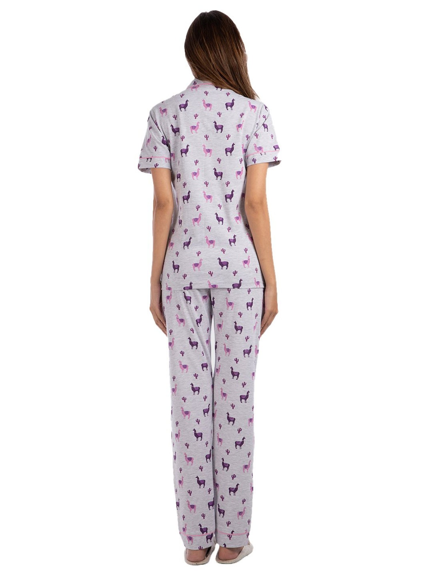 Nite Flite Grey Printed Shirt With Pyjamas