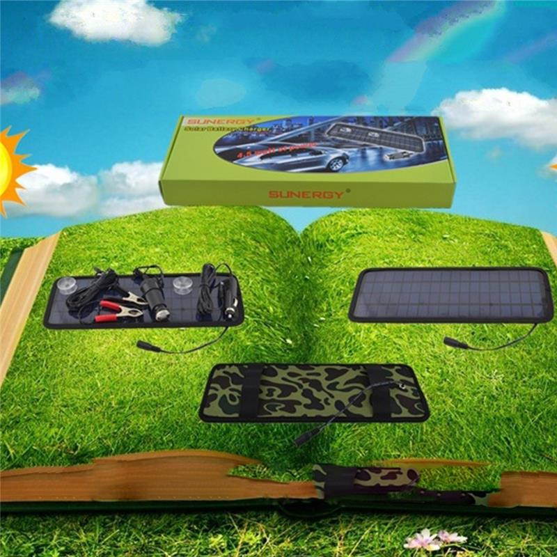 Multifunction solar car charger car battery conservation 12V4.5W angel can charge mobile charging treasure