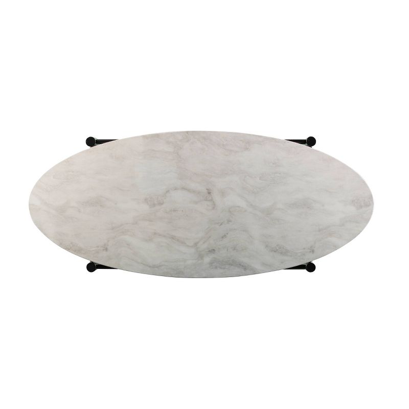 Relckin Faux Marble Cocktail Table White/Black - Holly & Martin