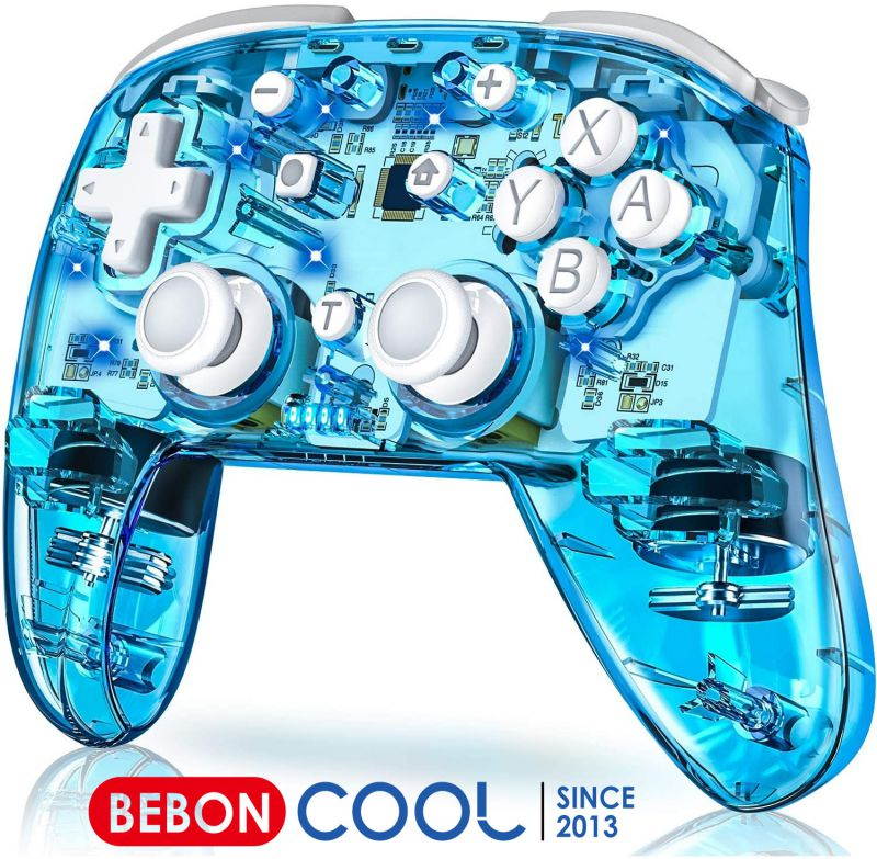 BEBONCOOL Wireless Switch Controller for Switch/Switch Lite, Replace for nintendo switch pro controller, Switch Remote Gamepads with LED Backlight, Turbo, Vibration, Motion Functions