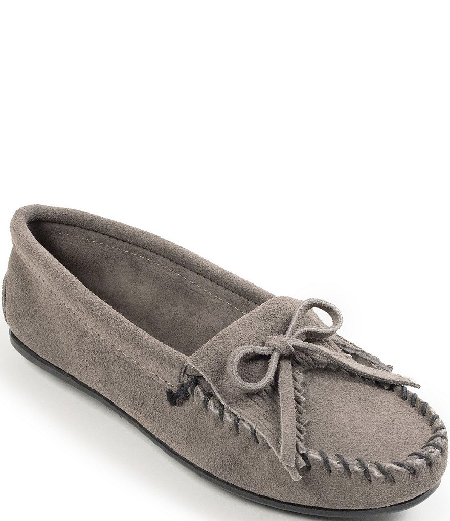 Minnetonka Kilty Suede Fringe Moccasins