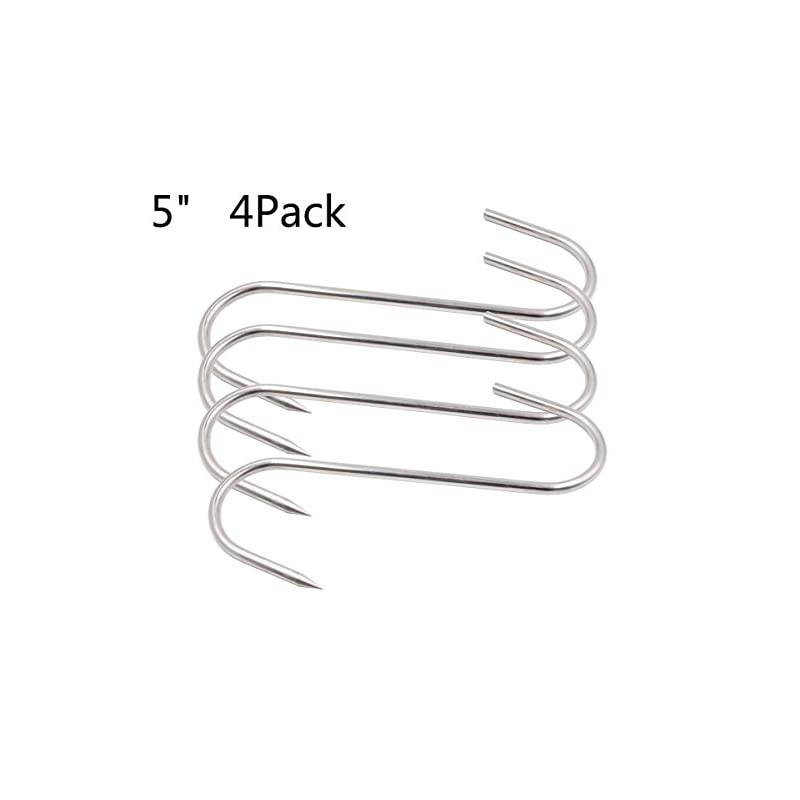 5 Inch 4mm Meat Hooks  S-Hook Stainless Steel Meat Processing Butcher Hook Pot Hooks