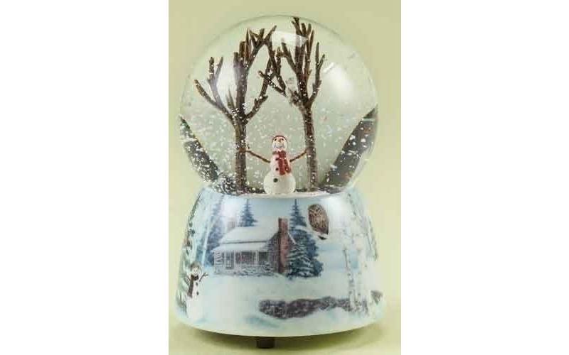 Roman 5" Nature's Story Teller Musical Snowman Christmas Snow Globe Glitterdome