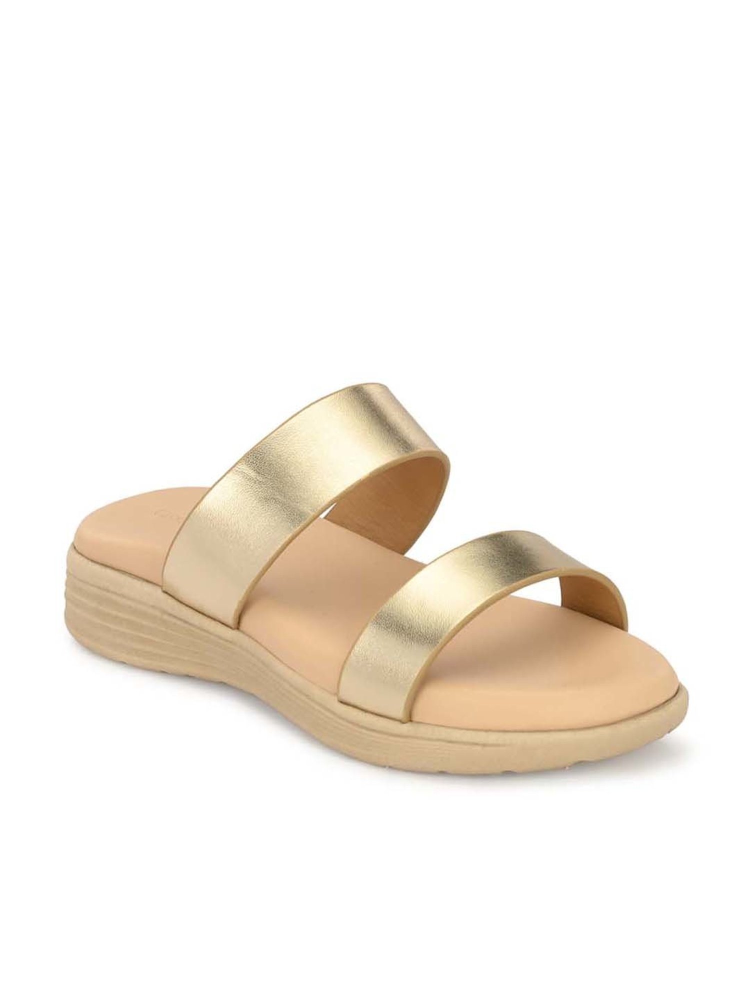 Clog London Women's Golden Casual Wedges
