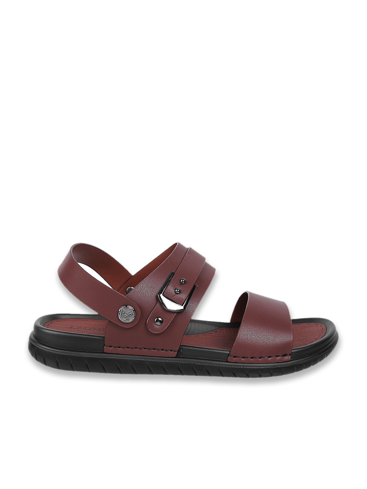 J.Fontini by Mochi Men's Brown Sling Back Sandals