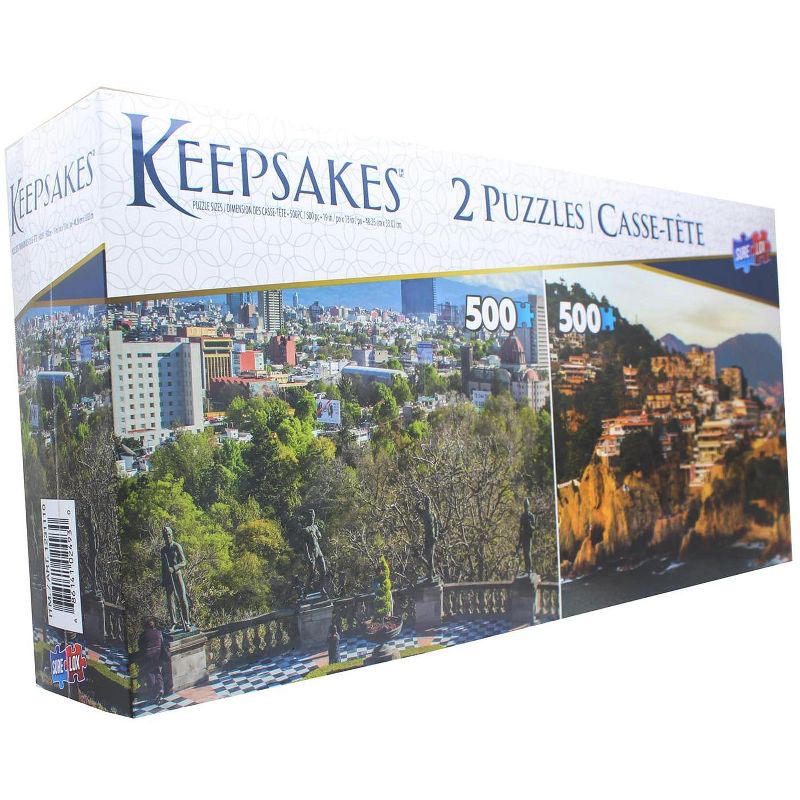 Sure-Lox Set of 2 Keepsakes 500 Piece Jigsaw Puzzles | Mexico City / Acapulco