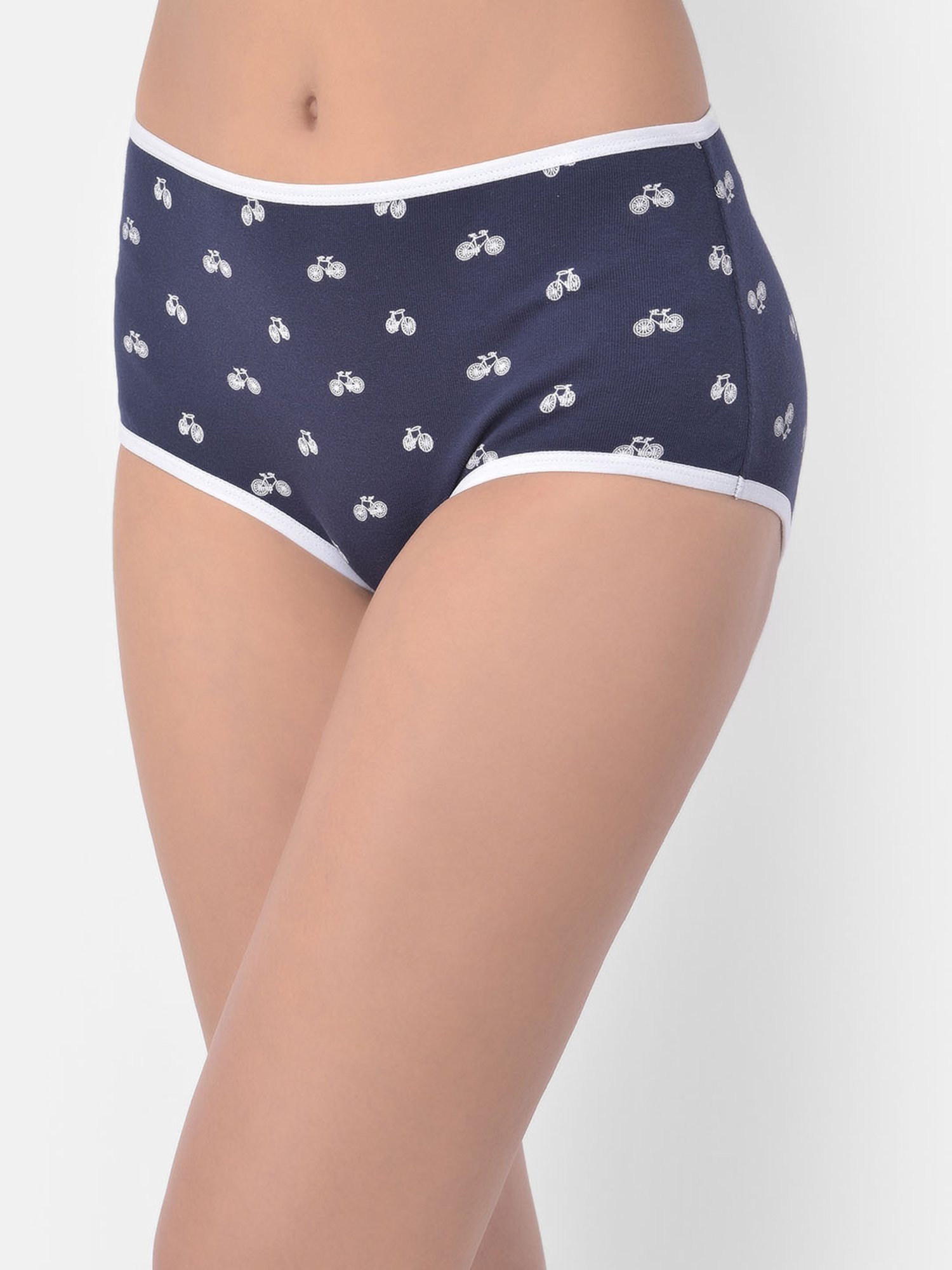 Clovia Navy Printed Hipster Panty