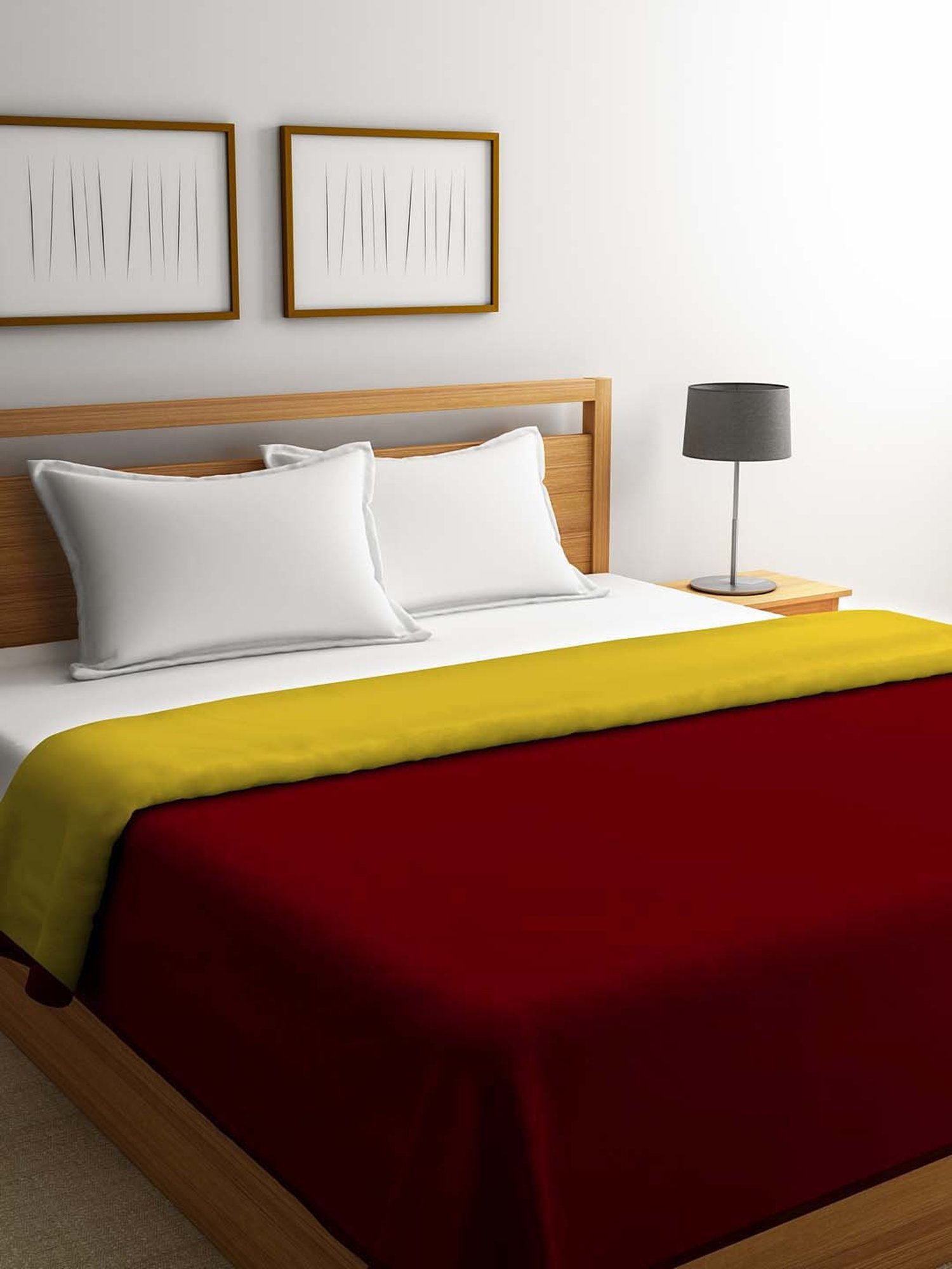 Romee Maroon & Yellow 300 TC Comforter - Set of 1