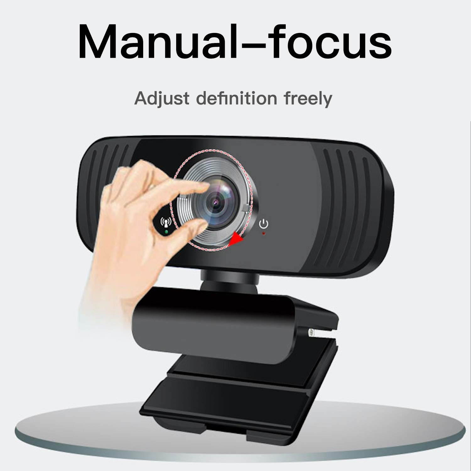 Webcam with Microphone, 1080P HD Webcam with 110-Degree Wide View Angle, Streaming Computer Web Camera with Noise Reduction Microphone, USB PC Webcam for Video Calling Recording Conferencing