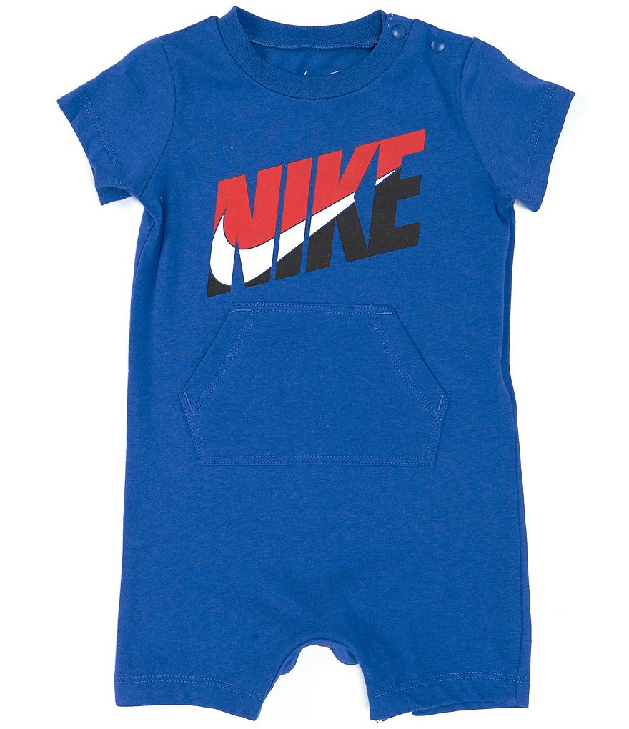Nike Baby Boys Newborn-9 Months Short-Sleeve Tri-Color Logo Romper