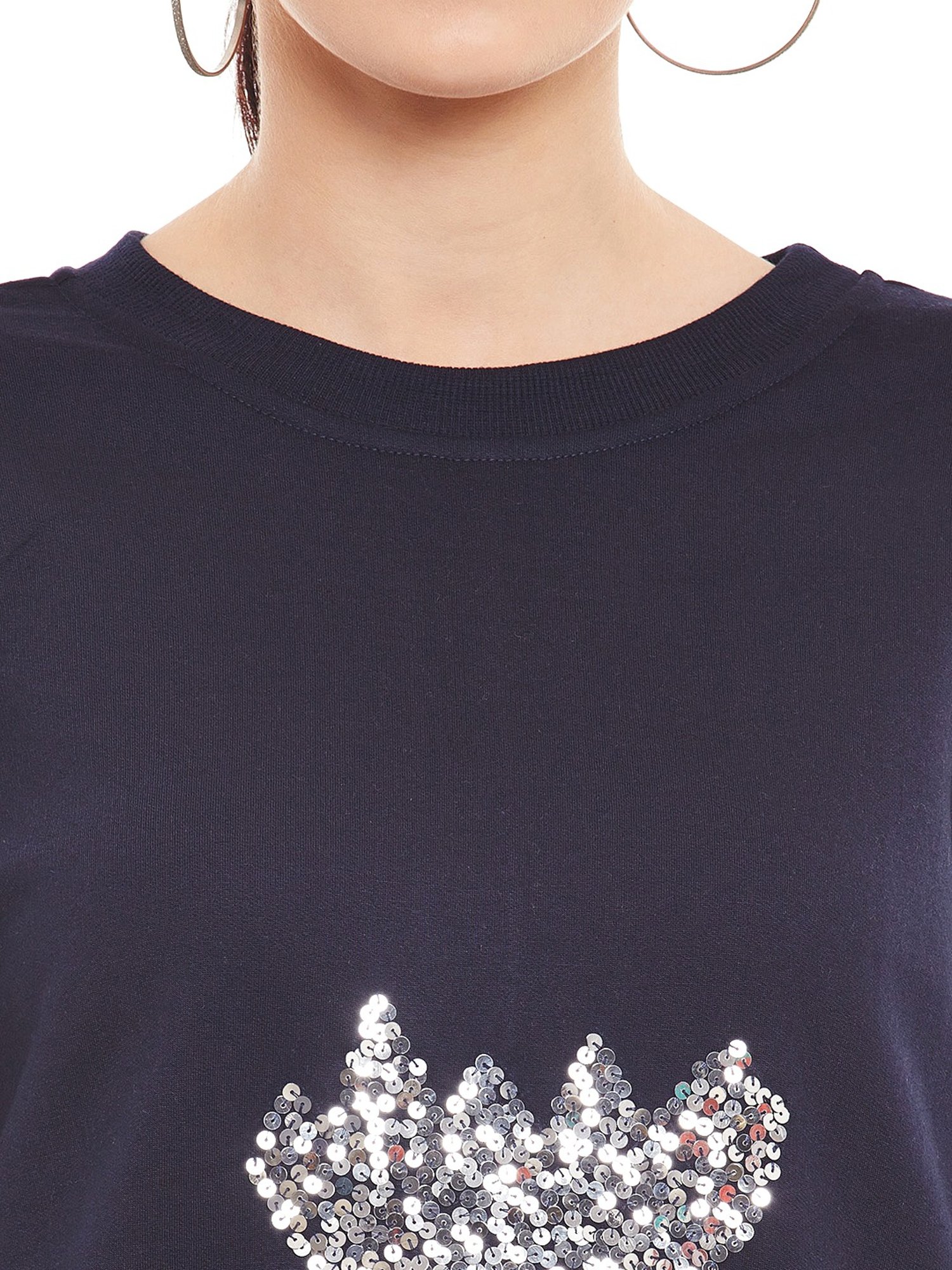 Belle Fille Navy Embellished Sweatshirt