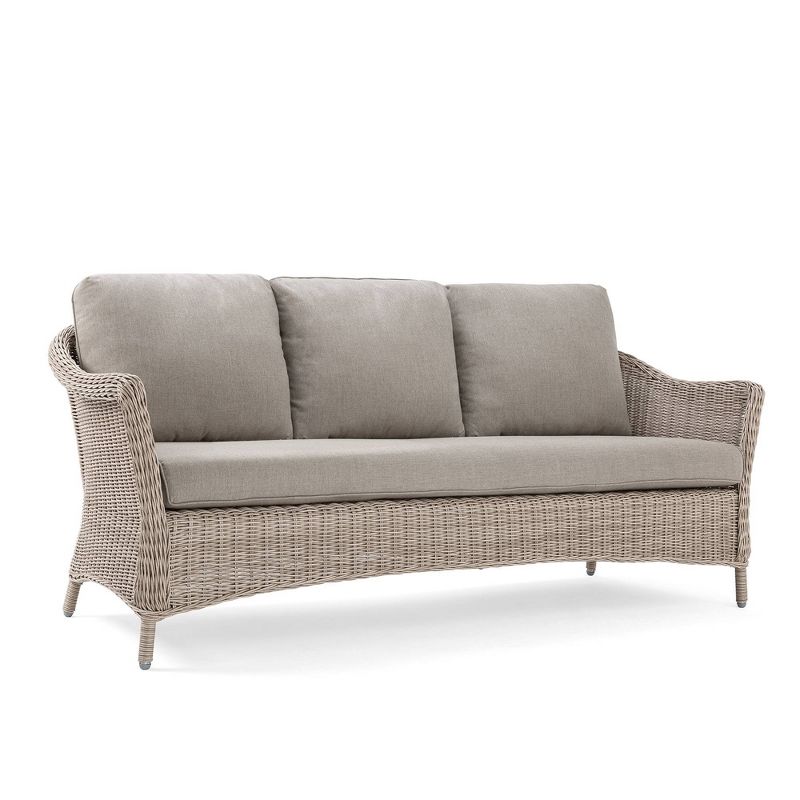 Laurel Sofa Weathered Brown Frame Sunbrella Cast Shale Gray Fabric - La-Z-Boy