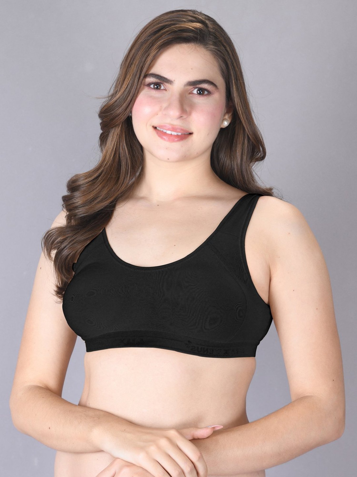 Lux Venus Black Full Coverage Non-Wired Sports Bra