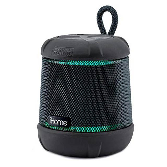 iHome iBT155 Bluetooth Speaker Weather Tough Color Changing Floating Waterproof Portable Wireless Speaker with Built-in Passive Subwoofer