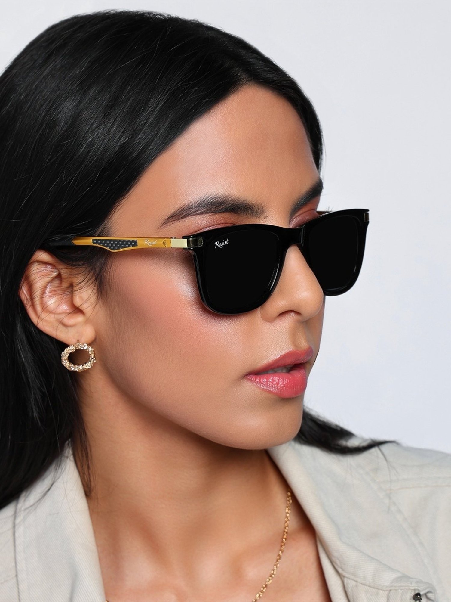 Resist Eyewear Black UV Protection Unisex Sunglasses