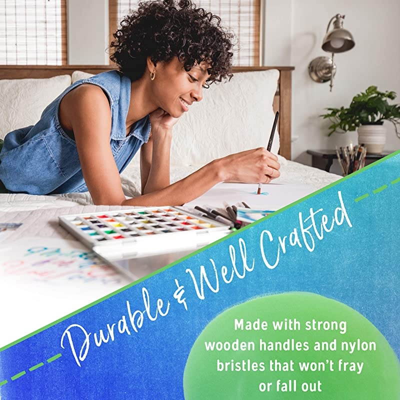 Paintbrushes 15 Piece Set for Detail Painting finetip Paint Brush Set Round Pointed Tips Nylon Hair for Acrylic amp Watercolor Paints