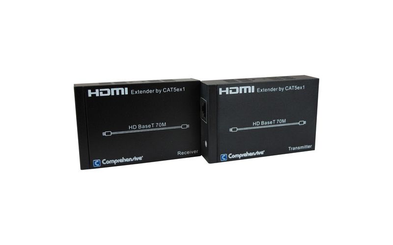 Comprehensive Pro AV/IT HDBaseT Extender over CAT5e/6/7 up to 230ft-Transmitter & Receiver - 1 Input Device - 1 Output Device - 230 ft Range