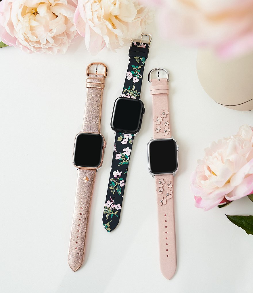 kate spade new york Black Floral Silicone 38/40 mm Apple Watch&reg; Strap