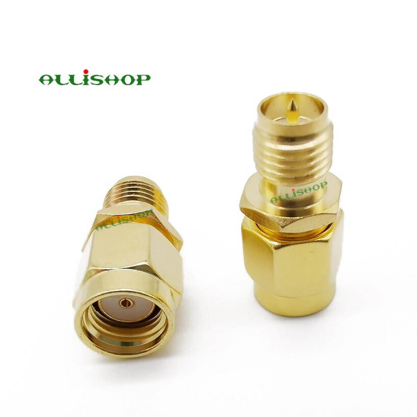 RF SMA Straight Goldplated RP SMA Male Plug to RP-SMA Female Jack (Male Pin) RF Coax Adapter Convertor