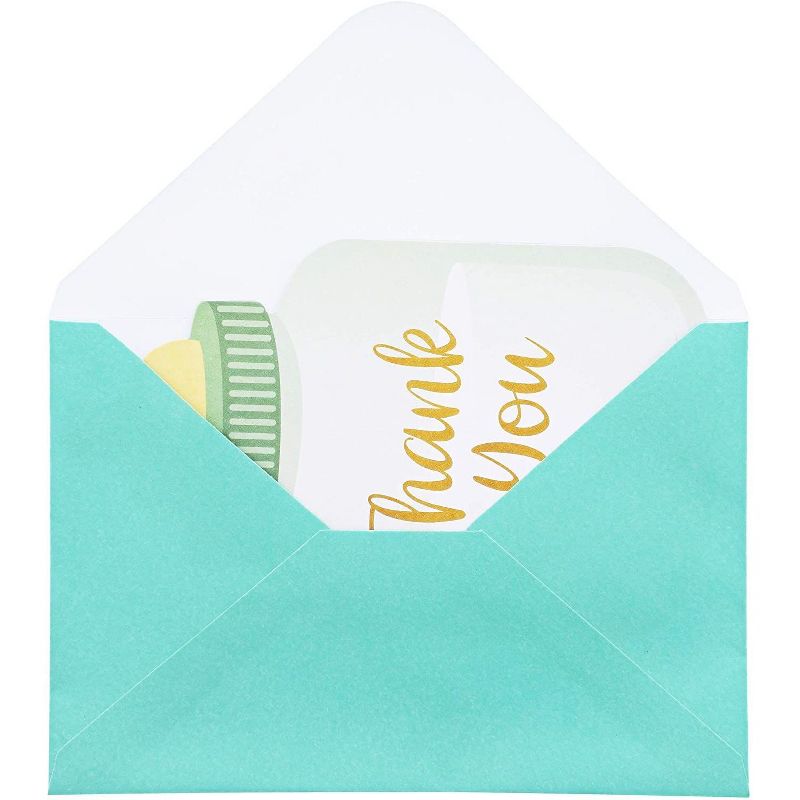 36-Pack Baby Bottle Shaped Thank You Cards Notes with Envelopes for Boy Baby Shower & Birthday Party, Blue