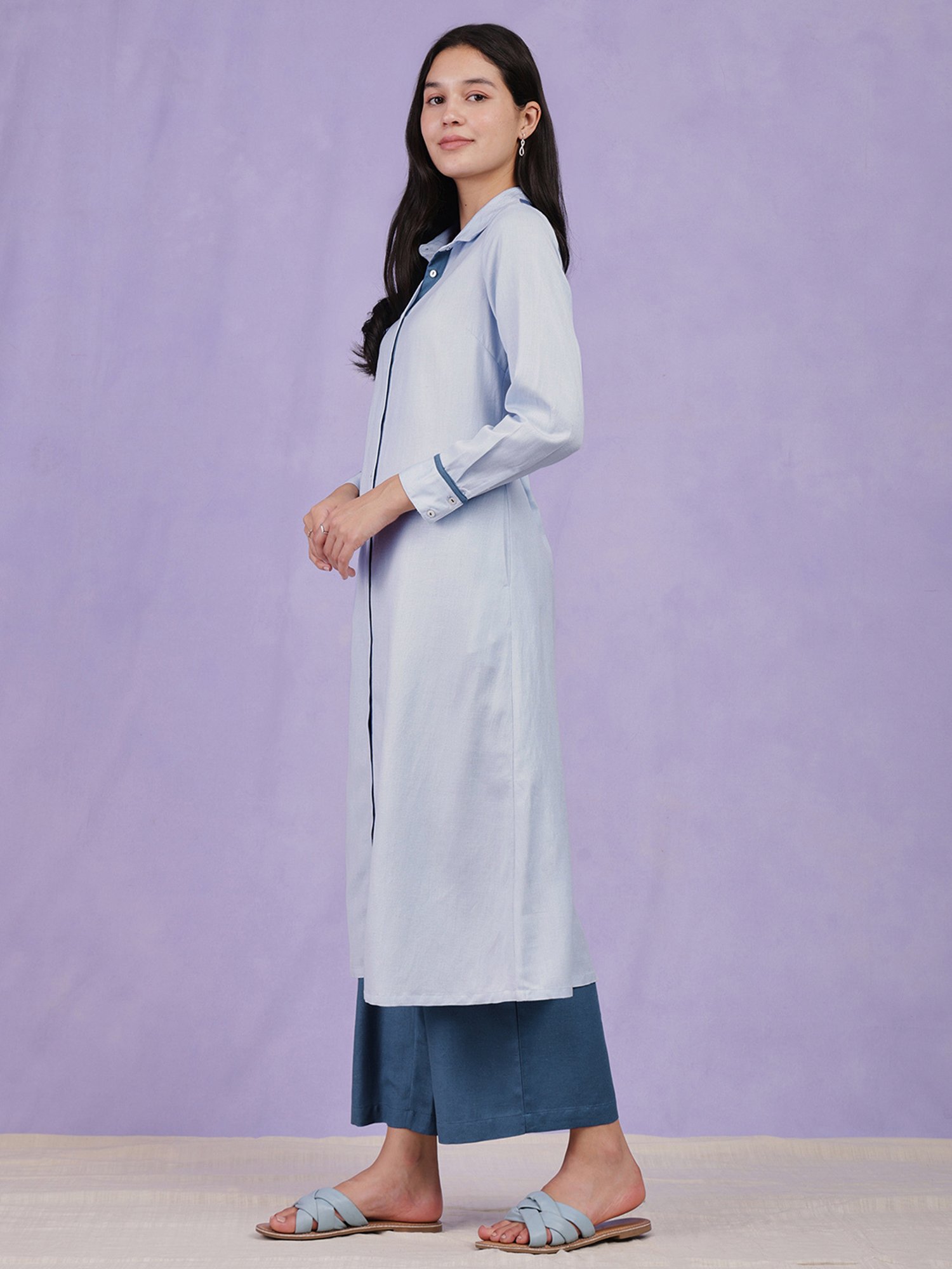 URBAN MYSTIC Black Rayon Embroidered Kurta & Sharara Set