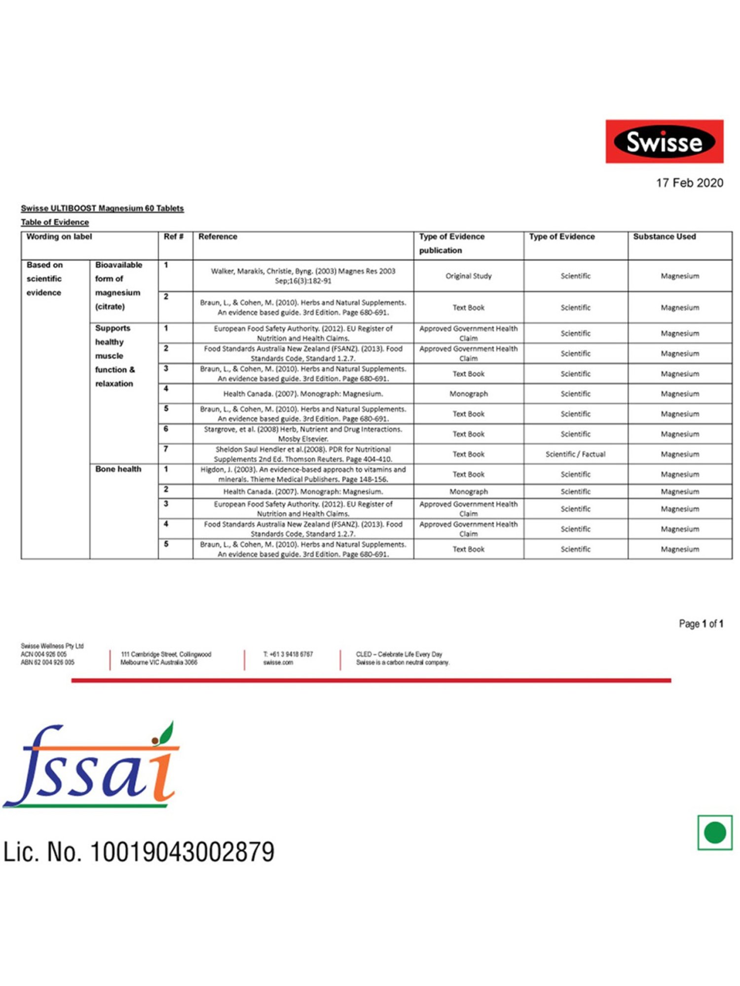 Swisse Ultiboost Magnesium Supplement for Immunity - 60 Tablets