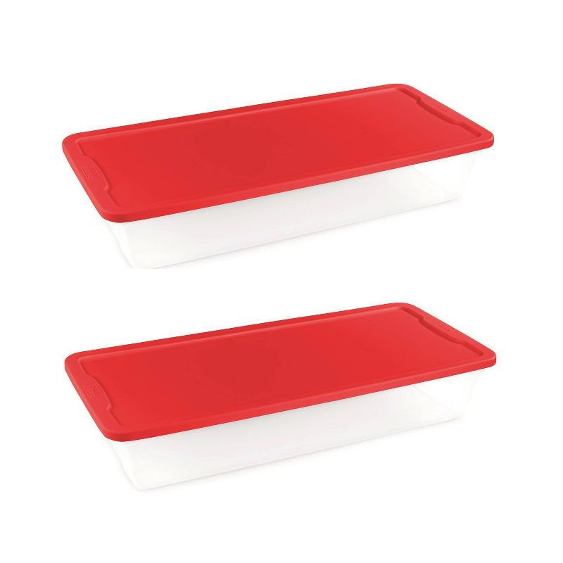 Homz 41qt 2pk Snaplock Holiday Under Bed Storage
