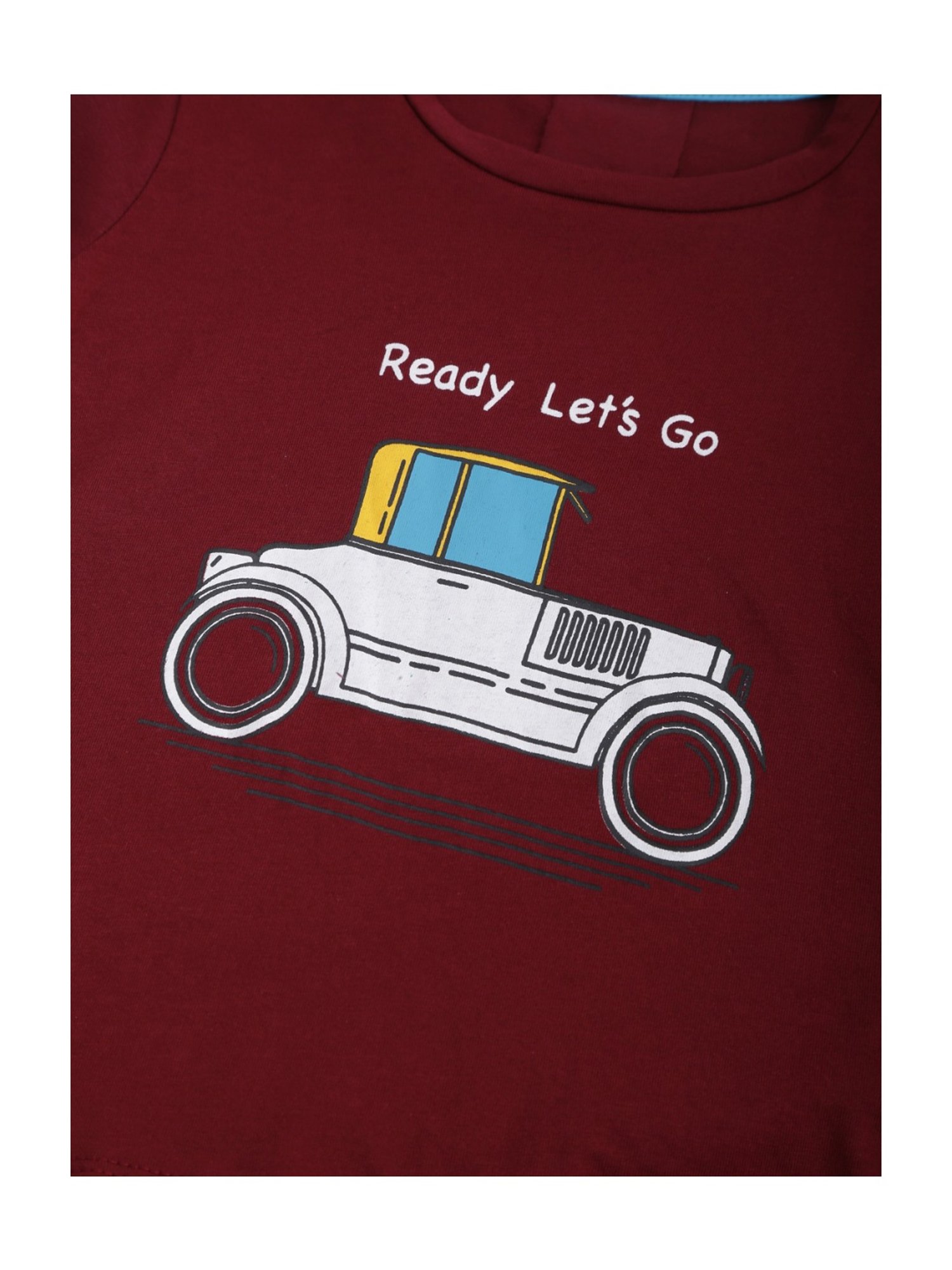 Kids Craft Maroon Cotton Printed T-Shirt & Pants