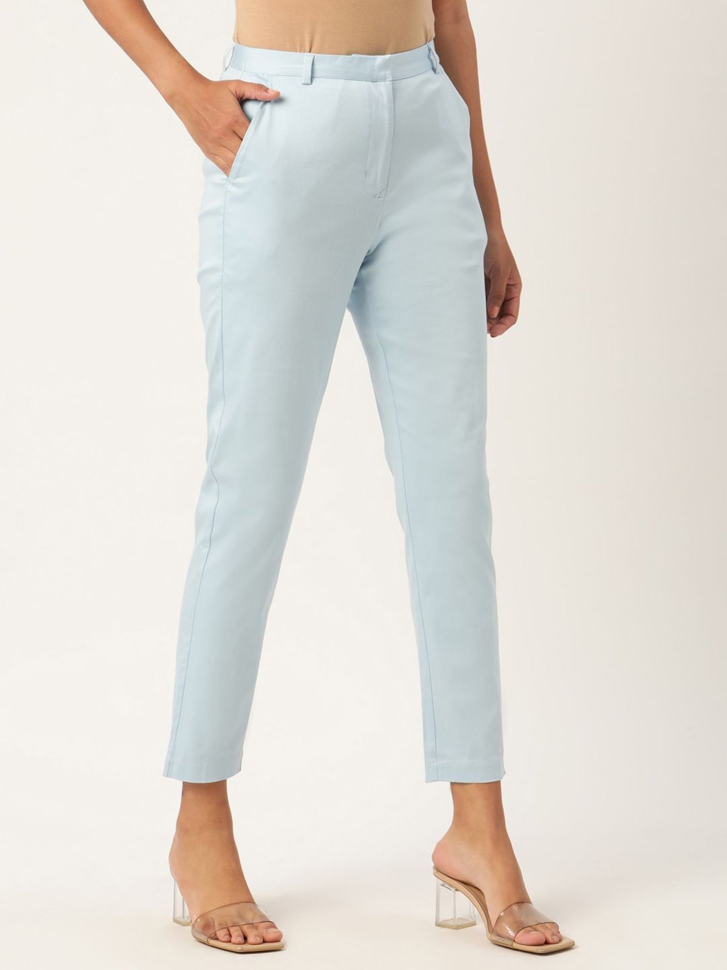 Rooted Blue Mid Rise Trousers