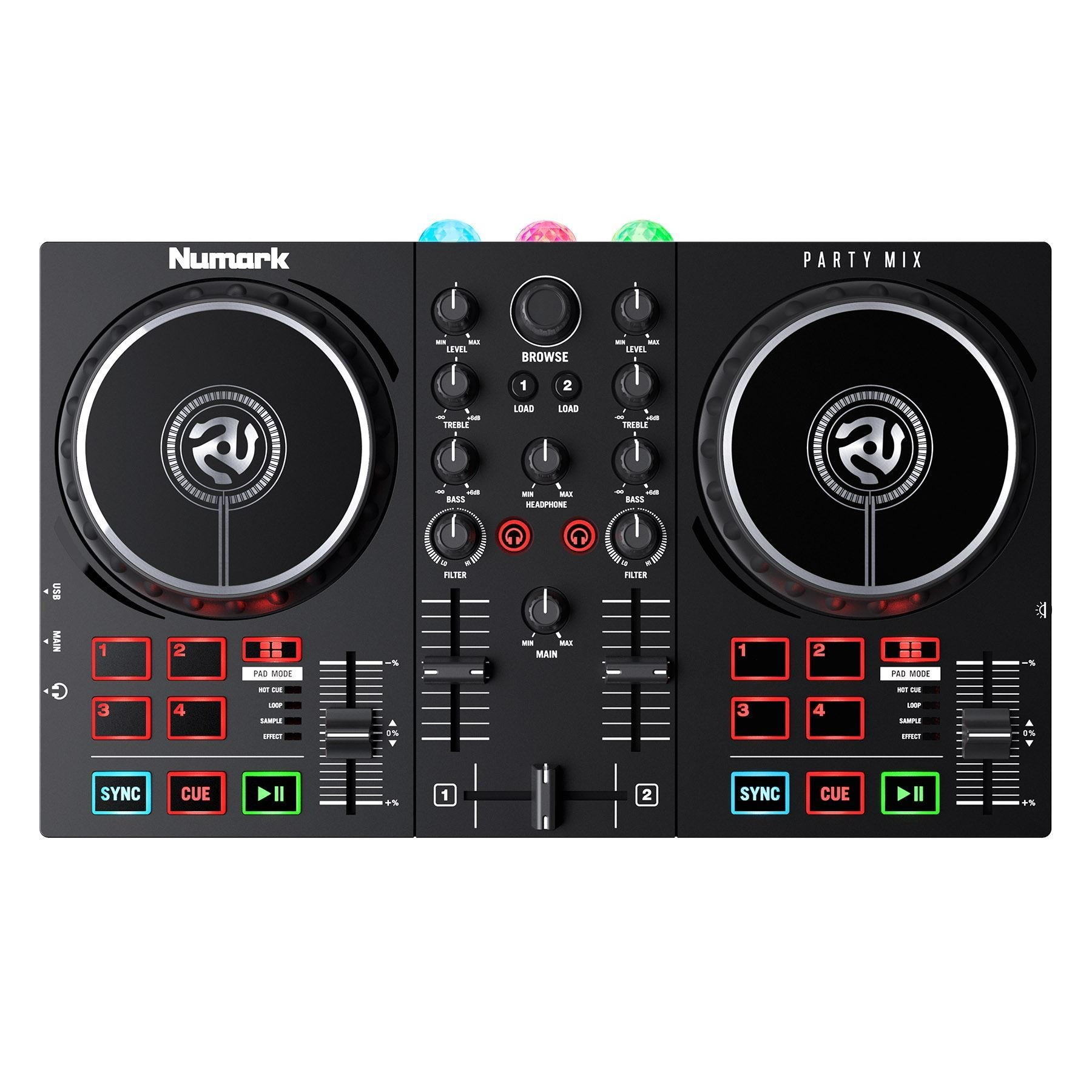 Numark Party Mix MKII w/ 1/8" to Dual RCA Cable Bundle